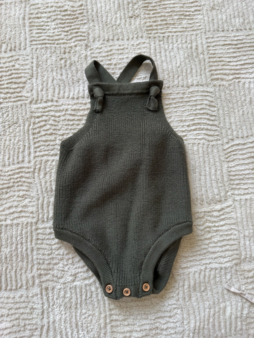 NWOT Mango Olive Green Knit Baby Romper